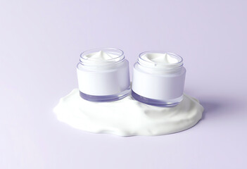 blank copy space cosmetic cream product mockup with a splash of cream.