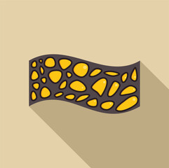 Wavy road paved with stone showing long shadow is an illustration about paths, streets and walkways