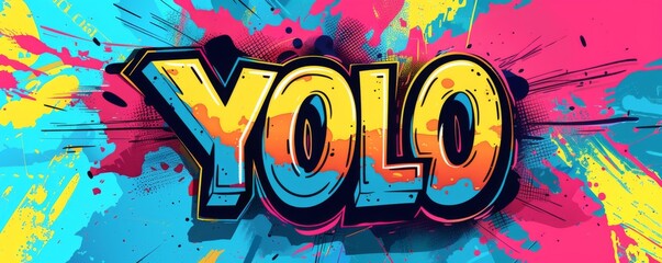 Colorful pop art background with "YOLO" inside. Comic book elements, Bold patterns, Vibrant vector