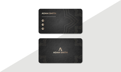 Creative golden color business card design template