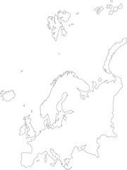 Outline Map of Europe 