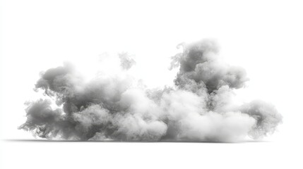 Dramatic Smoke Cloud Isolated on White Background