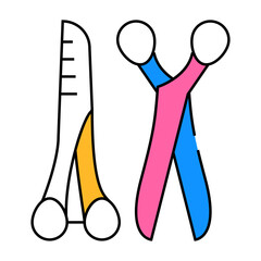 scissors for cut animal hair line icon vector. scissors for cut animal hair sign. isolated symbol illustration