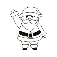 kawaii expression and body gesture santaclaus cartoon design