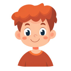 Obraz premium A cheerful cartoon boys face showcases vibrant colors and playful textures in a modern flat style illustration.