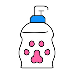 liquid soap for wash animal line icon vector. liquid soap for wash animal sign. isolated symbol illustration