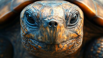 Obraz premium Closeup Portrait of a Tortoise s Face