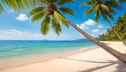 coconut tree on the beach  abstract background