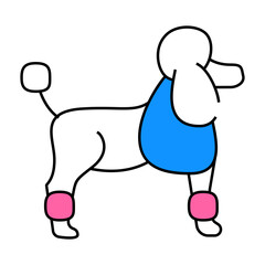 dog poodle line icon vector. dog poodle sign. isolated symbol illustration