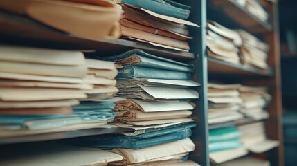 Explore an organized archive showcasing historical documents neatly arranged on shelves for easy access and preservation.