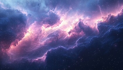 Fototapeta premium Ethereal Galaxy Fantasy - Dreamy Pastel Colors and Celestial Bodies in Digital Art