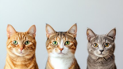 Three Cats Looking at the Camera
