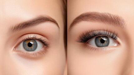 Obraz premium Eyelash Extensions Before and After