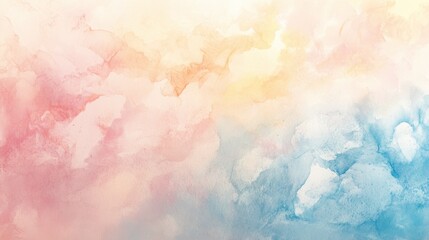 Fototapeta premium Light and colorful paint textures with a watercolor effect, featuring soft blends of pink, blue, and yellow for a serene look.