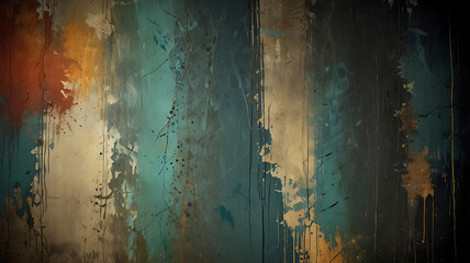 Grunge texture background with colorful vertical brush painting, brush strips, vintage nostalgic feeling, neutral shadow effect. 