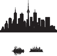 Fototapeta premium Modern City Skyline Silhouette Vector Illustration