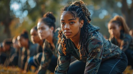 Group Fitness Boot Camp Participants in Action