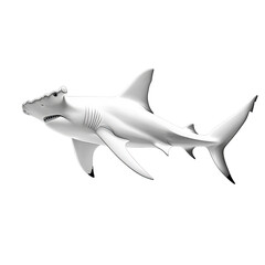 Fototapeta premium great shark isolated on white