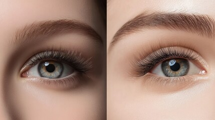 Obraz premium Close-up of Eyes with Long Eyelashes