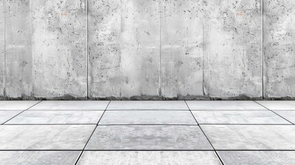 Fototapeta premium Experience the sleek elegance of a modern concrete room, complete with a smooth floor and stylish wall backdrop.