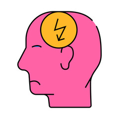 head cutting ache, headache line icon vector. head cutting ache, headache sign. isolated symbol illustration