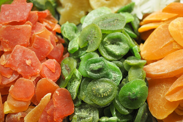 A vibrant mix of colorful dried fruits and vegetables for your culinary adventures