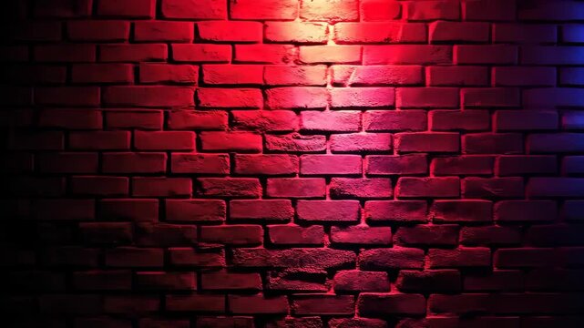 Brick wall with dramatic red and blue lighting