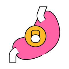 stomach dull or severe ache line icon vector. stomach dull or severe ache sign. isolated symbol illustration