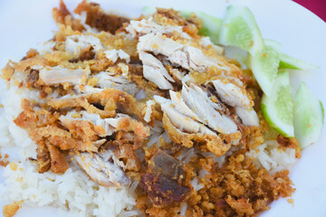 Hainanese Chicken Rice with Fried Chicken or Steamed Chicken Rice with Fried Chicken