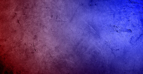 Red and blue textured concrete wall background