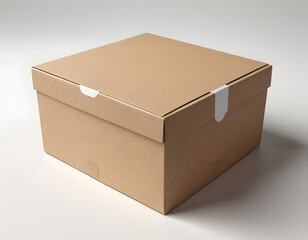 A brown cardboard box with the lid open and the lid open