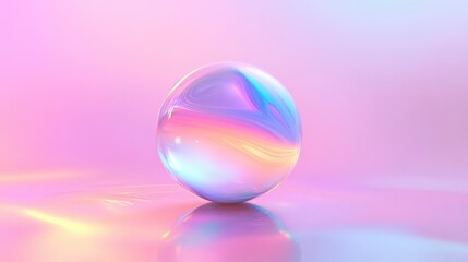 Ethereal orb glowing softly with iridescent colors, featuring a smooth gradient and delicate light. Perfect for creating magical and dreamy backgrounds