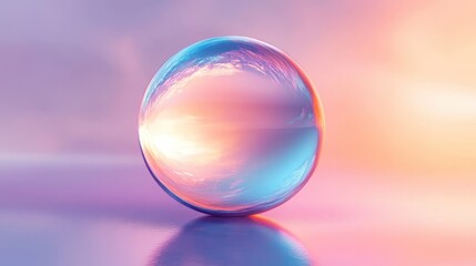 Ethereal orb glowing softly with iridescent colors, featuring a smooth gradient and delicate light. Perfect for creating magical and dreamy backgrounds
