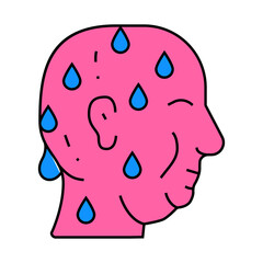 excessive sweating line icon vector. excessive sweating sign. isolated symbol illustration