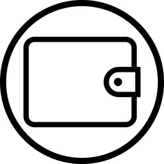 Wallet icon in trendy outline style vector. Purse with money illustration sign. Coins symbol. Online payment logo for mobile concept and website design pictogram isolated on transparent background.
