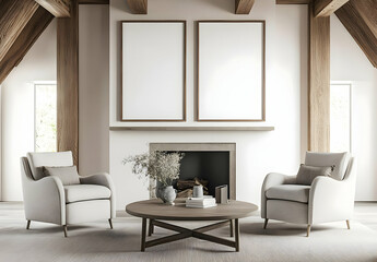 Modern Interior Design Mockup with Cozy Seating Area