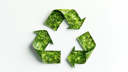 A bold representation of the recycle symbol set against a pristine white background, perfect for promoting eco-friendly initiatives and allowing for clear text integration.