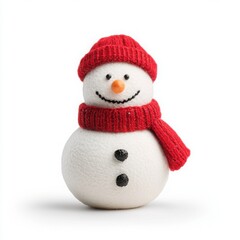 Cheerful Snowman with Red Scarf and Carrot Nose