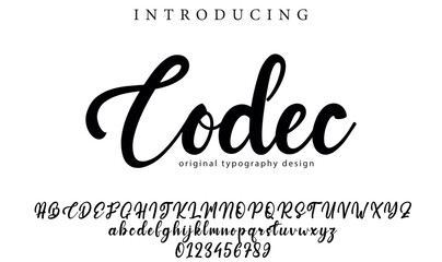 Codec  Font Stylish brush painted an uppercase vector letters, alphabet, typeface