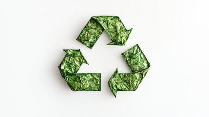 A striking image of a green recycle symbol on a white background, conveying the message of environmental stewardship with plenty of space for captions or branding.