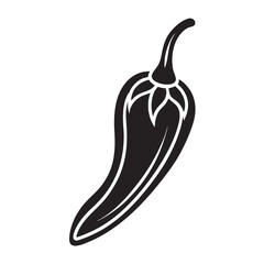 Chili pepper silhouette vector illustration on a white background