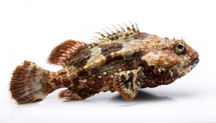 Obraz premium Stonefish are the most venomous fish known. stings can be fatal to humans and are found in the coastal regions of the Indo Pacific. Isolated on white background with copy space
