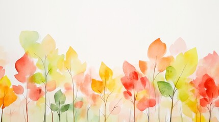 Simple and elegant abstract flowers, leaves and branches watercolor background, white background, banner.
For card, invitation, web, social media, presentation, slide show, marketing, advertising.