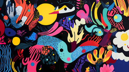 Vibrant silkscreen print on high-quality paper. Silkscreen Print. Illustration