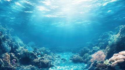 Underwater Background Of The Ocean Bottom