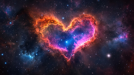 Heart Nebula is stunning cosmic formation, showcasing vibrant colors and intricate patterns that evoke sense of wonder and beauty in universe