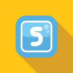 Blue rounded square icon with the letter s, suitable for use as a logo for a business or mobile app