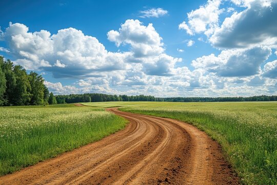 Grassy roadside view