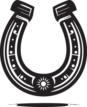 recommend clip art: Horseshoe logo silhouette vector black and white