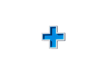 Obraz premium Blue Cross Isolated on Transparent Background
